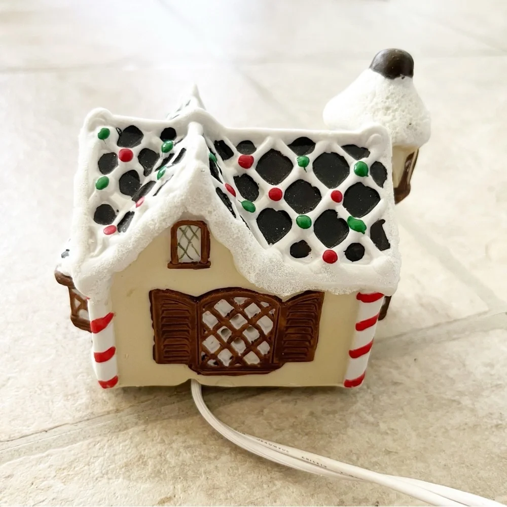 1994 Christmas Hand Painted Porcelain Bisque Santa's Village Candy Shop